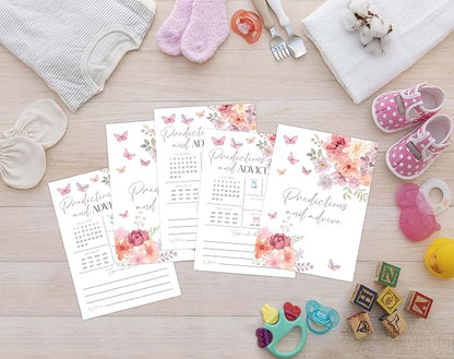 Baby in Bloom Baby Shower Games, Floral Predictions And Advice Game for 30 Guests with Game Cards, Gender Reveal, Baby Shower Supplies & Decorations (DV20)
