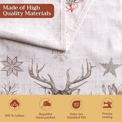 Maison d' Hermine Table Runner 100% Cotton Double Layer Table Runners 72 inches Long for Thanksgiving Christmas Decorations Home Kitchen Dining Party Wedding (Christmas Dew, 14.5" x 72")