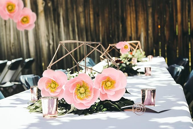 Paper Flowers Decorations for Wall - Flower Wall Decorations - Large Flowers Decorations for Wedding Wall Room Decoration Bridal Shower Baby Shower (6, Pink)