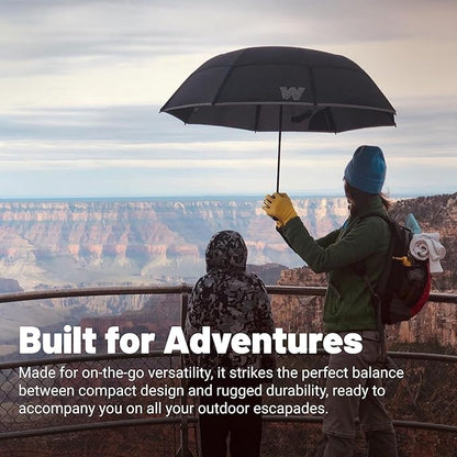 Weatherman Arnold Palmer Compact Collapsible Umbrella for Car and Backpack - Windproof, Resists Up to 55 MPH Winds - Protection From Wind, Rain & Sun (Classic)