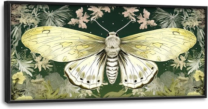 Moth Large Decor Wall Art Framed Pictures for Living Room, Butterfly Insect Oversized Canvas Print Painting Modern Extra Large Framed Artwork for Bedroom Office Home Decor 60"x30"
