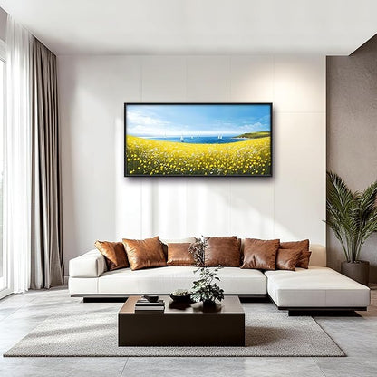 Coastal Flowers Large Wall Art Framed Wall Decor for Living Room Ocean Sailboat Pictures Oversized Canvas Print Painting Modern Extra Large Framed Artwork for Bedroom Office Home Decor 60"x30"