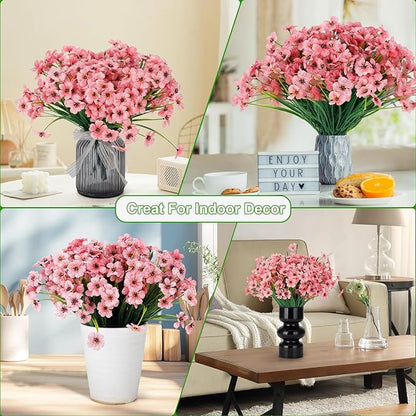 20 Bundles Artificial Flowers for Outdoors or Indoor Garden Home Decoration,No Fade Fake Flowers Faux Plants for Decoration Hanging Planters,Porch Window Box Garden Wedding Farmhouse Fake Plants