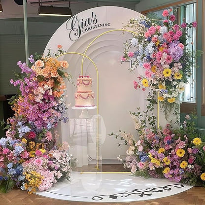 Wedding Arch Backdrop Stand Set of 2 (7.2FT, 6FT) Gold Wedding Balloon Arched Backdrop Stand Square Arch Frame for Birthday Party Bridal Baby Shower Ceremony Decoration