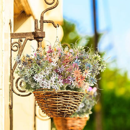 Artificial Flowers Wildflowers Silk Daisy Spring Fake Daisies Decoration Summer UV Resistant Colorful Mixed Bundles Faux Greenery Outdoor Plant Stem Filler for Home Decor Indoor Floral Arrangements