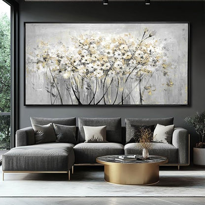VAYIMDH Green Wall Art Flowers Wall Decor Floral Paintings Extra Large Artwork Arts Nature Pictures for Home Office 36"x70"