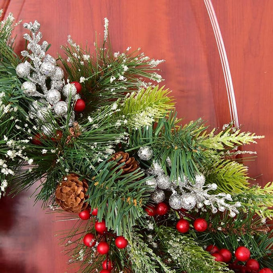 DearHouse 14 Pack Christmas Glitter Berries Stems, 7.8Inch Silver Artificial Christmas Picks for Christmas Tree Ornaments, DIY Xmas Wreath, Crafts, Holiday and Home Decor