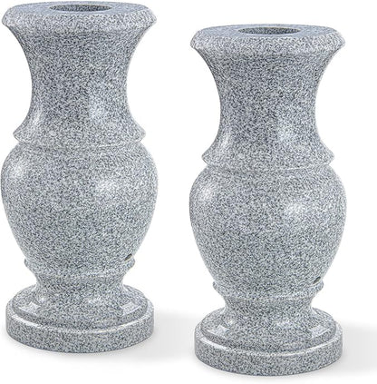 Cemetery Vase, Memorial Flower Vases Flowers Holders with Draining Holes for Home Tabletop, Cemetery Flowers, Memorial Grave Headstone Decorations (2Pcs, 9.8 inches)