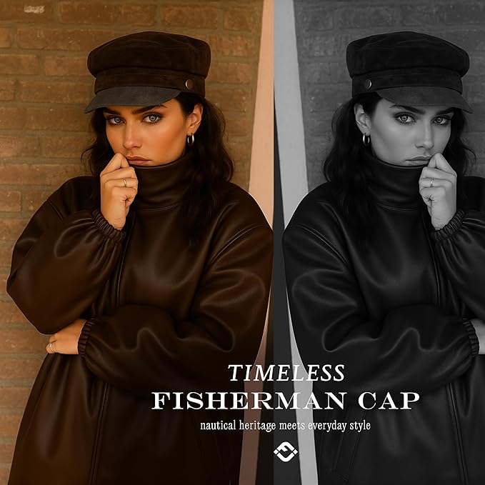 Funky Junque Newsboy Hat for Women – Trendy Greek Fisherman Cap, Classic Women's Baker Boy Newsies Hat, Ladies Fashion Caps