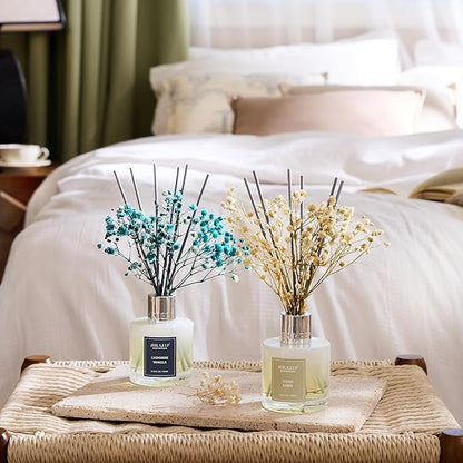 Airkeep Reed Diffuser 3.38 oz (100ml) 2pk,Clean Linen/Cashmere Vanilla Scented Reed Diffuser Set,Reed Diffuser & Oil Diffuser Sticks, Aromatherapy, Home & Kitchen Décor,Fragrance and Gifts