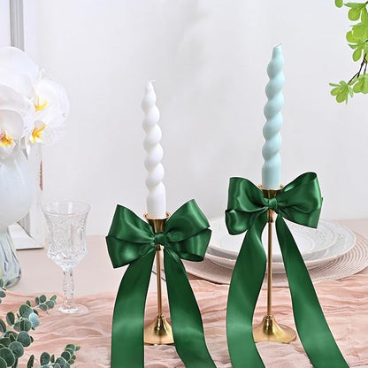 Double Face Satin Ribbon 1-1/2 inch X 50 Yards Polyester Forest Green Ribbon for Gift Wrapping Very Suitable for Weddings Party Hair Bow Invitation Decorations and More