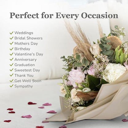the florist Supply 20 Sheets Premium Flower Wrapping Paper | Waterproof Flower Wrapping Paper for Bouquets | Double Sided Floral Bouquet Sheets | DIY Gifts Borderline Khaki/Bronze