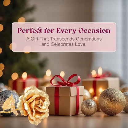 24k Gold Rose w/Luxury Gift Box - 10-inch Golden Rose Metal Single Roses & Valentine's Day Gifts Idea for Women, Loved Ones, Mom, Wife, Girlfriend, Grandma, Mother's Day, 40-Pcs