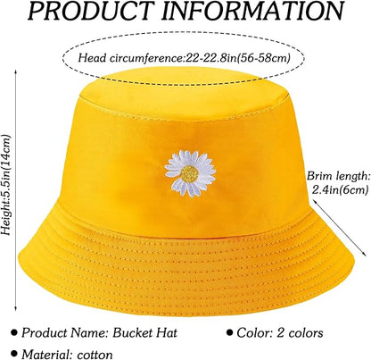 Sun Hat for Women Bucket Hat Cotton Reversible Summer Travel Beach Fishing Cap