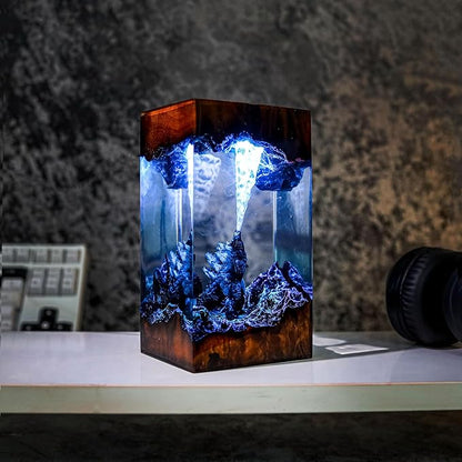 GodziIIa Night Light – Atomic Breath Resin Lamp, Epoxy LED Desk Light for Fans and Collectors, Handmade Movie-Inspired Glow Lamp, Unique Gift for Him, Home or Office Decor