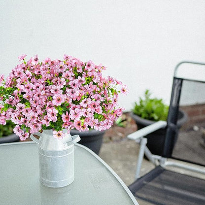 14 Bundles Fake Mums Fake Plants Artificial Mums for Outdoors Artificial Flowers for Yard Porch Home Garden Fall Indoor Outdoor Decor(Pink)