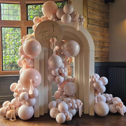 Dusty Pink Balloons Different Sizes, 123 Packs Retro Fog Pink Balloons, Pack of 18 12 10 5 Inch Boho Balloon Garland Arch Kit for Girls Women Birthday Baby Shower Wedding Bridal Valentines Day