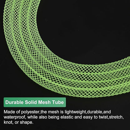Mesh Tube Ribbon 45 Yards, 4mm Elastic Fabric Ribbons Mesh Tubing for Crafts/Gift Wrapping/Flower Bouquets/Wedding/Birthday/Holiday/Wreaths Christmas/Decoration[Light Green]