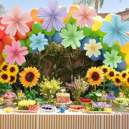 9 Piece Set Paper Flowers Decorations for Wall,3 Sizes 8-14 inch Flower Decor Flower Wall Giant Flowers for Decoration,Classroom Decor