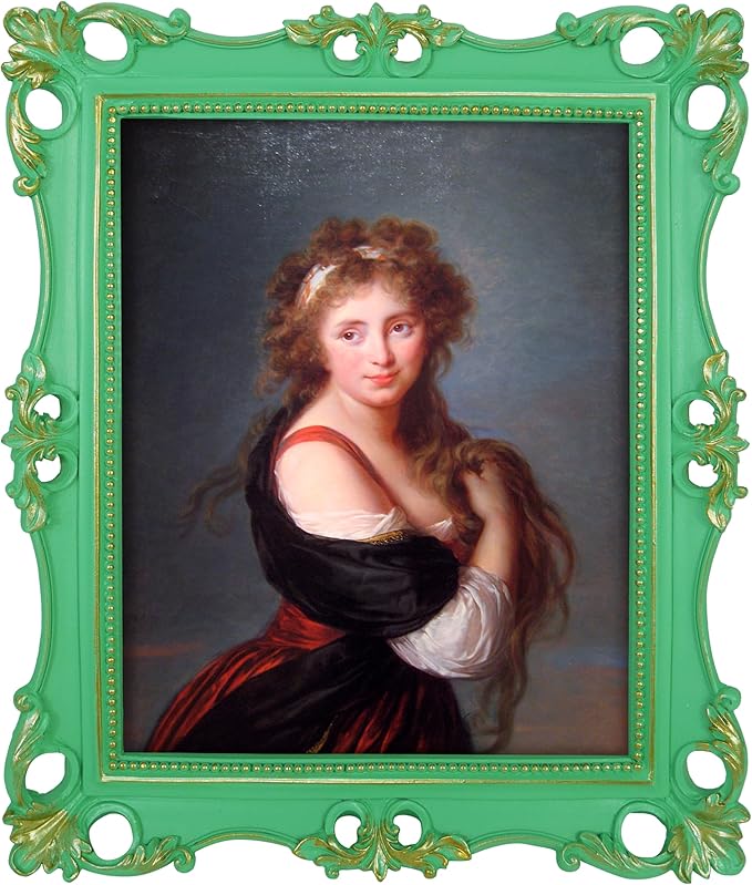 SIMON'S SHOP 8x10 Picture Frame Antique Frame 8x10 Vintage Photo Frames 10 x 8 in Light Green with Gold Trim, Wall and Tabletop Picture Frames