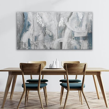 Abstract Wall Art For Living Room Canvas Art Wall Decor Blue Eclectic Decor Modern Canvas Wall Prints Abstract Wall Decor Suitable For Bedroom Apartment Office Dining Room Can Be Hung 24" X 48"