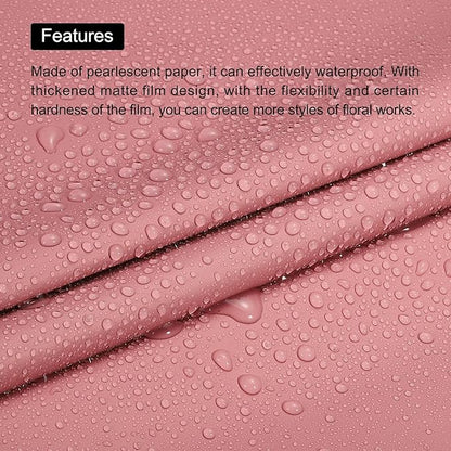 MECCANIXITY 20 Pcs Flower Wrapping Paper 22.8x22.8 Inch Waterproof Florists Wrapping Paper for Florist Bouquet Supplies, DIY Crafts, Gift/Gift Box Packaging Dark Red