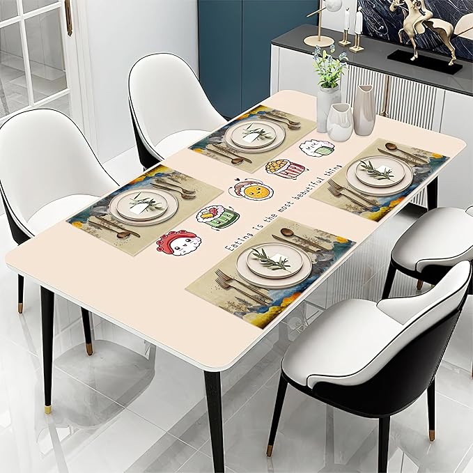 Trees with Mountains Placemats Set of 6 Washable Table Mats for Kitchen Dining Table,Heat-Resistant Place Mats for Indoor Outdoor Party Holiday Decoration（Landscape）