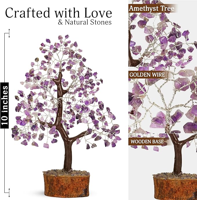 Amethyst Tree -Amethyst Tree of Life, Chakra Tree, Chakra Tree of Life, Healing Crystals, Money Tree, Spiritual Decor for Home, Gemstones and Crystals