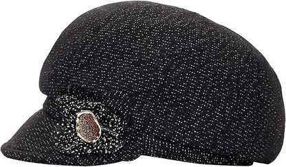 Women Retro Classic Visor Newsboy Cabbie Cap Beret Hats with Flower Buckle for Woman Ladies
