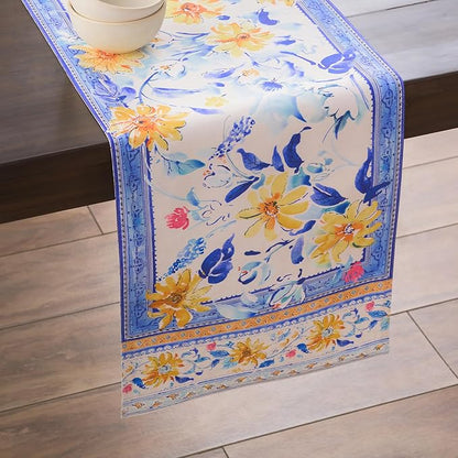 Maison d'Hermine Table Runner 100% Cotton Double Layer Table Runners 72 inches Long Decorative for Home Kitchen Dining Party Baby Shower Wedding Bridal Shower Spring Summer (Girassol, 14.50" x 72")