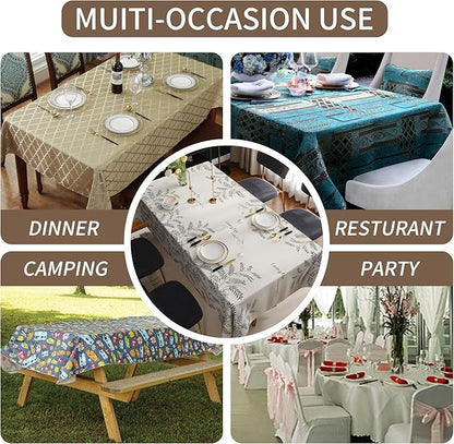 Rectangle Table Cloth,100% Waterproof Tablecloth OilProof SpillProof Vinyl Table Cloth, Wipe Clean Plastic Table Cover for Dining, Camping, Indoor and Outdoor 54" x 120",Midnight Foliage
