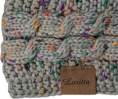 Loritta Womens Ear Warmers Headbands Winter Warm Fuzzy Cable Knit Head Wrap Fleece Lined Gifts