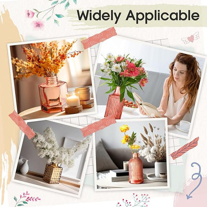 Yaomiao 30 Pcs Vases Bulk Colored Flower Glass Christmas Vases Bud Vintage Colored Glass Bottles Colorful Rustic Embossed for Home Wedding Table Decorations Gifts(Orange Yellow Series)