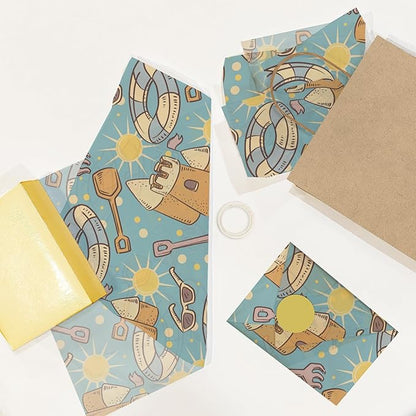 Pro Supply Global Beach Fun Printed Tissue Paper for Gift Bags or Boxes and Wrapping - Summer Bulk Decorative Art Tissue Paper for Packaging and Gifting | 24 Sheets 20" x 30"