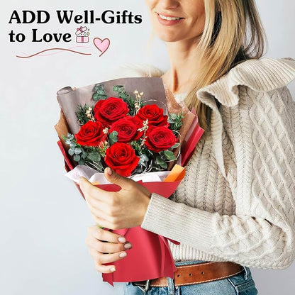 ADDWel Preserved Real Red Rose Bouquet Long-Lasting Flowers for Anniversary, Birthday and Romantic Gifts for Wife Girlfriend, Forever Fresh Roses for Delivery Prime