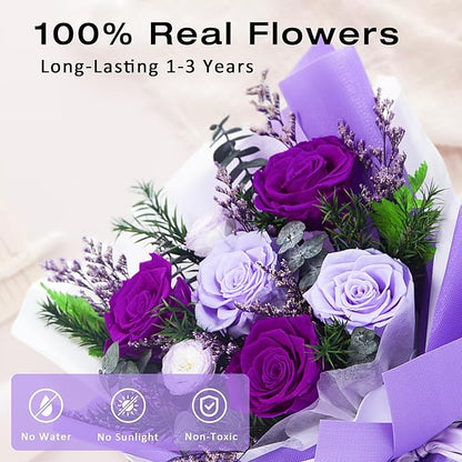 Vrioca Flowers for Delivery, Preserved Flowers Bouquets, Birthday Gifts for Women Mom