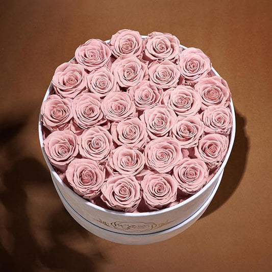 27 Flowers in a Luxury Suede Box, Birthday Gifts for Women, Preserved Flowers, Mothers Day Roses Gift for Mom, Dusty Rose