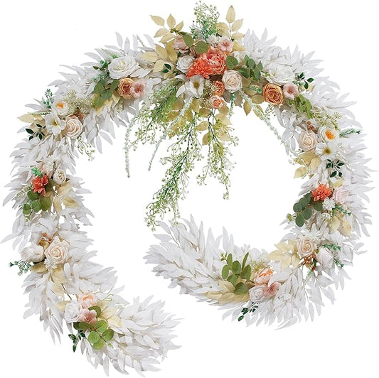 9FT Wedding Arch Flower Garland, Handmade Wedding Table Decorations,Head Table Floral Decor for Noble and Charming Wedding Ceremony