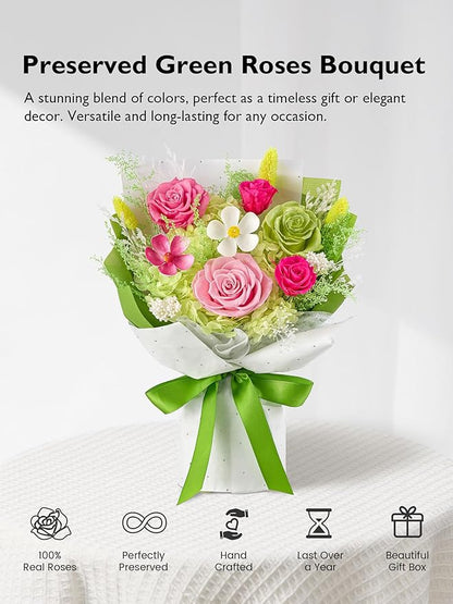Eterfield Flowers for Delivery Prime, Forever Flower Bouquet, Preserved Pink Roses Birthday Gifts for Her Women Wife Mom Grandma Graduation Valentine's Day Mother's Day