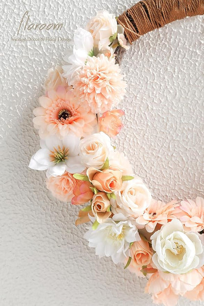 Floroom Mini Artificial Flower Heads Apricot Peach & Soft Cream Fake Peony Daisy Rose Multicolor Small Faux Silk Flower Heads for Cake Craft Garland Wedding Party Graduation Cap DIY Home Decoration