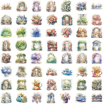 112Pcs PET Waterproof Sticker Set - 56 Unique Designs, Perfect for Phone Backs, DIY Journals, Luggage Stickers for suitcases, Birthday Party Favors & More Decorative Uses