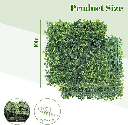 Grass Wall Panel Greenery Wall Artificial Grass Backdrop 10 * 10in 12Pcs Decorative Background Wall for Outdoor Interior Decor Hedge Wall for Garden Party Wedding Backdrop
