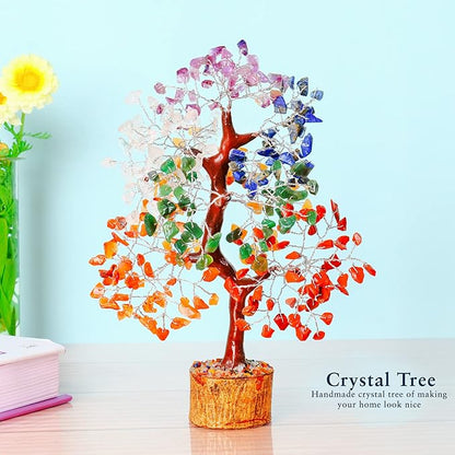 YATHABI Seven Chakra Crystal Tree for Positive Energy - Feng Shui Tree of Life Decor - Good Luck Gifts - Crystals and Stones - Spiritual Items - Housewarming Gifts for Women
