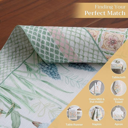 Maison d' Hermine Placemats Set of 4 100% Cotton Washable Cloth Place Mats, Reusable Table Mats for Kitchen Dining Decoration, Party, Wedding, Restaurant Spring/Summer (Easter Dew, 13" x 19")
