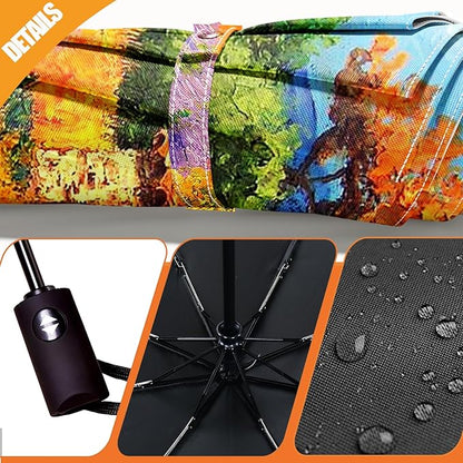 Small Compact Travel Automatic Folding Umbrella for Women, Portable Lightweight, Rain, Wind, UV Sun Shade