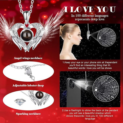 FIACO Gifts for Women Preserved Real Roses with I Love You Necklace Fresh Forever Flowers Birthday Gifts for Mom Grandma Wife Girlfriend on Anniversary Christmas Valentines Romantic Gift