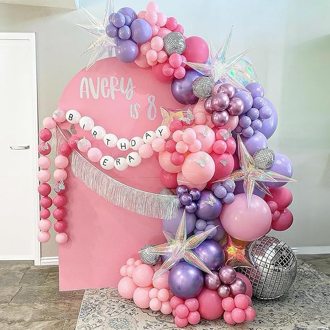 Togvu Pastel Pink Balloons Different Sizes, 123 Packs Pink Balloons, Pack of 18 12 10 5 Inch Baby Pink Balloons Garland Arch Kit for Birthday Baby Shower Gender Reveal Wedding Decoration