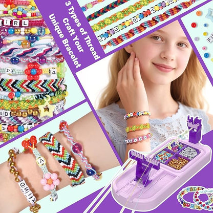 IFLOVE Arts and Crafts for Kids Ages 8-12,Friendship Bracelet Making Kit for Girl,DIY Arts and Crafts Maker for Kids,Jewelry Making Kit Christmas Gifts for Ages 6 7 8 9 10 11 12 Year Old (Purple)