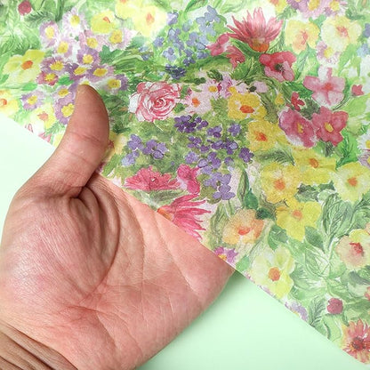 100 Sheet Monet Flowers Tissue Paper, 20''x14'' Botanical Flower Garden Gift Wrapping Paper for Birthday DIY Crafts Baby Shower Wedding Bridal Shower Housewarming Party Supplies