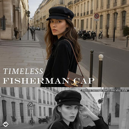 Funky Junque Newsboy Hat for Women – Trendy Greek Fisherman Cap, Classic Women's Baker Boy Newsies Hat, Ladies Fashion Caps